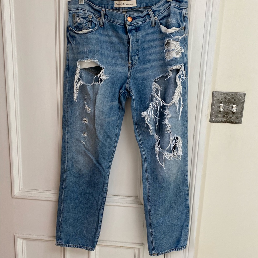 Gap Distressed Boyfriend Jeans